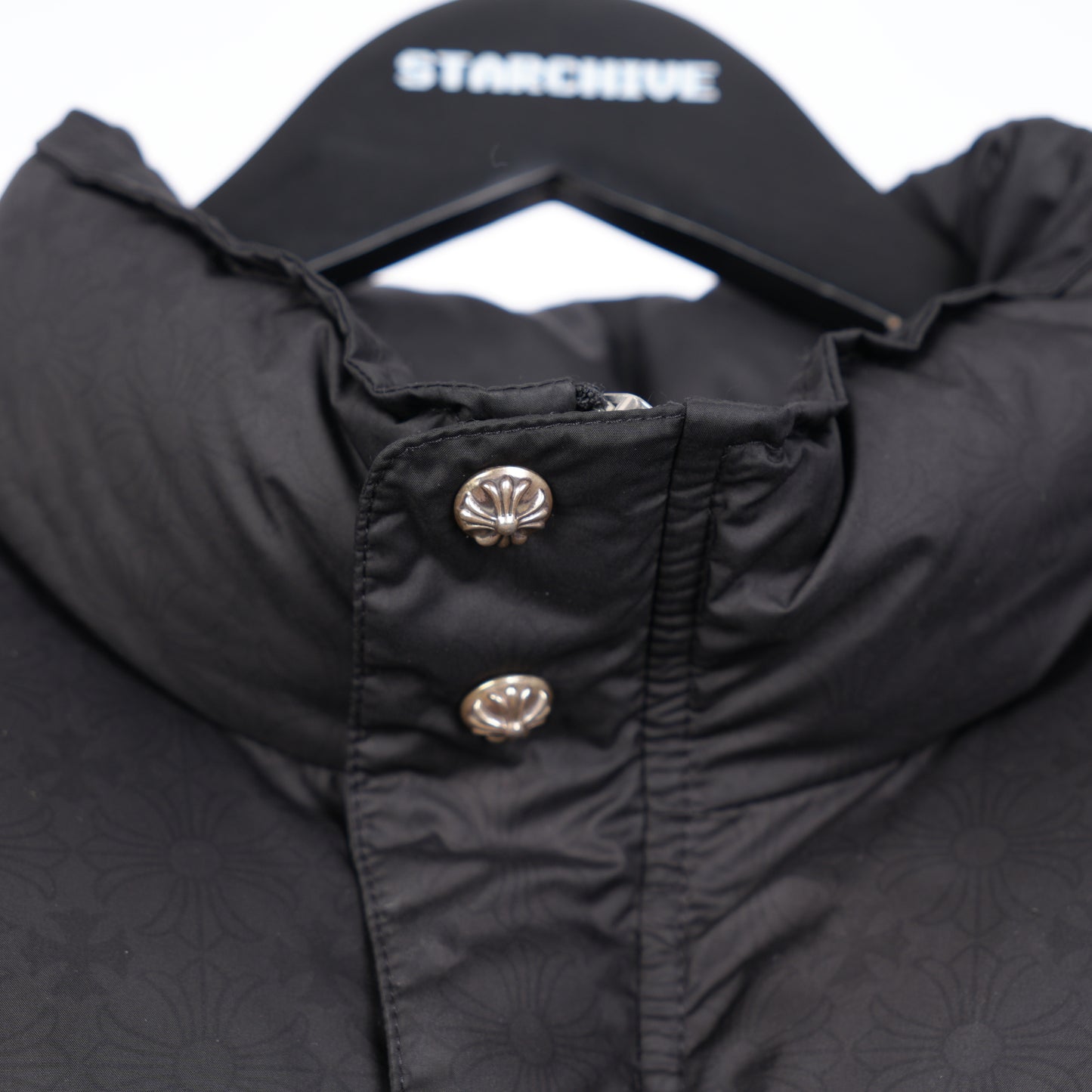 CHROME HEARTS BLACK MONOGRAM DOWN PUFFER JACKET