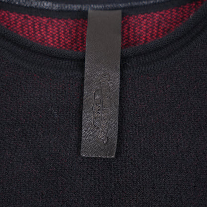 CHROME HEARTS RED PATENT PATCH FLORAL CASHMERE SWEATER