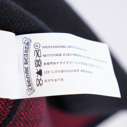 CHROME HEARTS RED PATENT PATCH FLORAL CASHMERE SWEATER