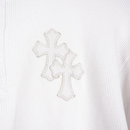 CHROME HEARTS WHITE PATCH HENLEY LONG SLEEVE