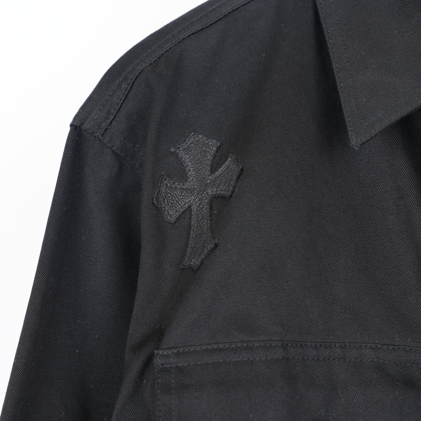 CHROME HEARTS BLACK CHEETAH PATCH WORK DOG JACKET
