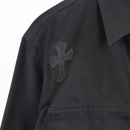 CHROME HEARTS BLACK CHEETAH PATCH WORK DOG JACKET