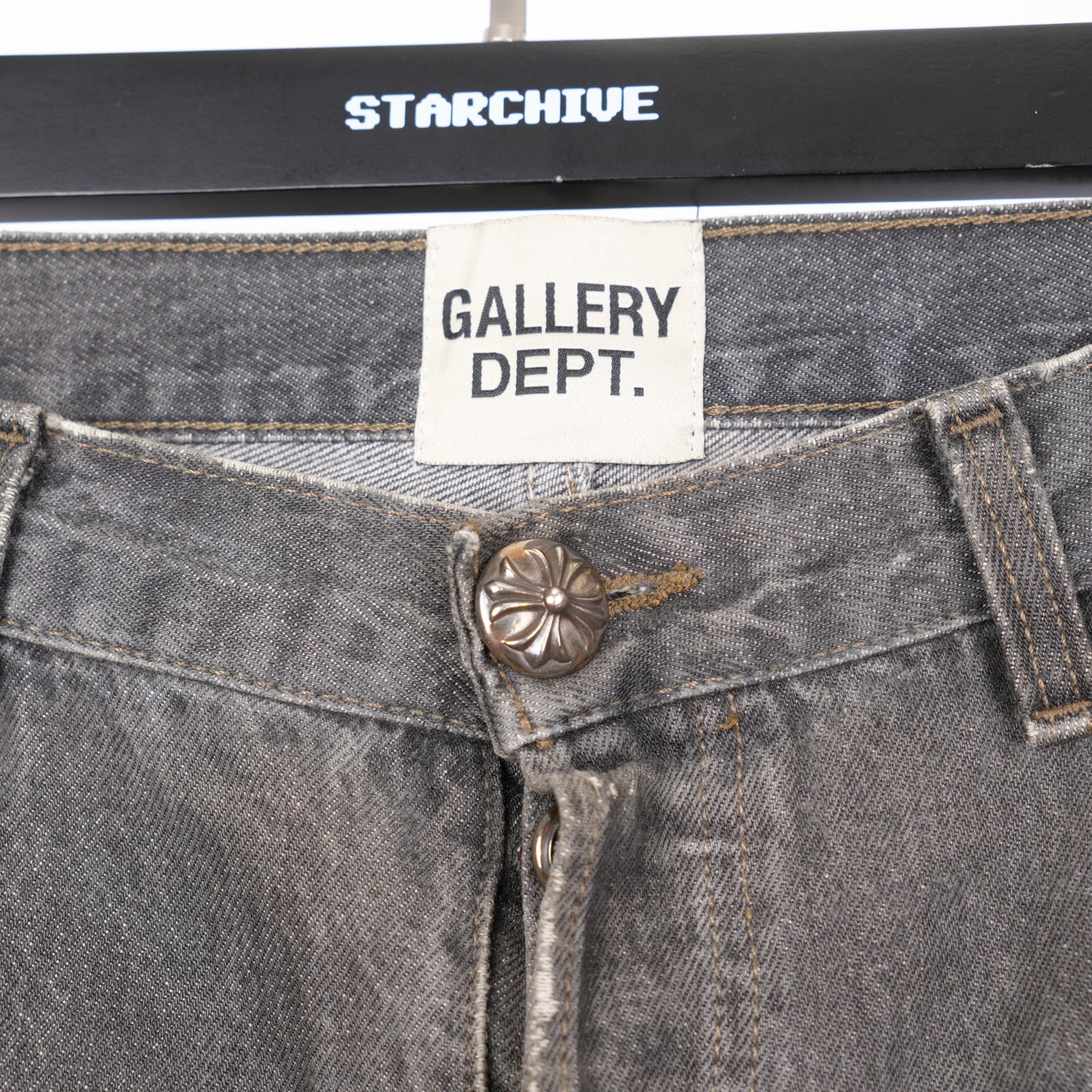 CHROME HEARTS X GALLERY DEPT BLACK PATCH GREY WASH LEVIS DENIM