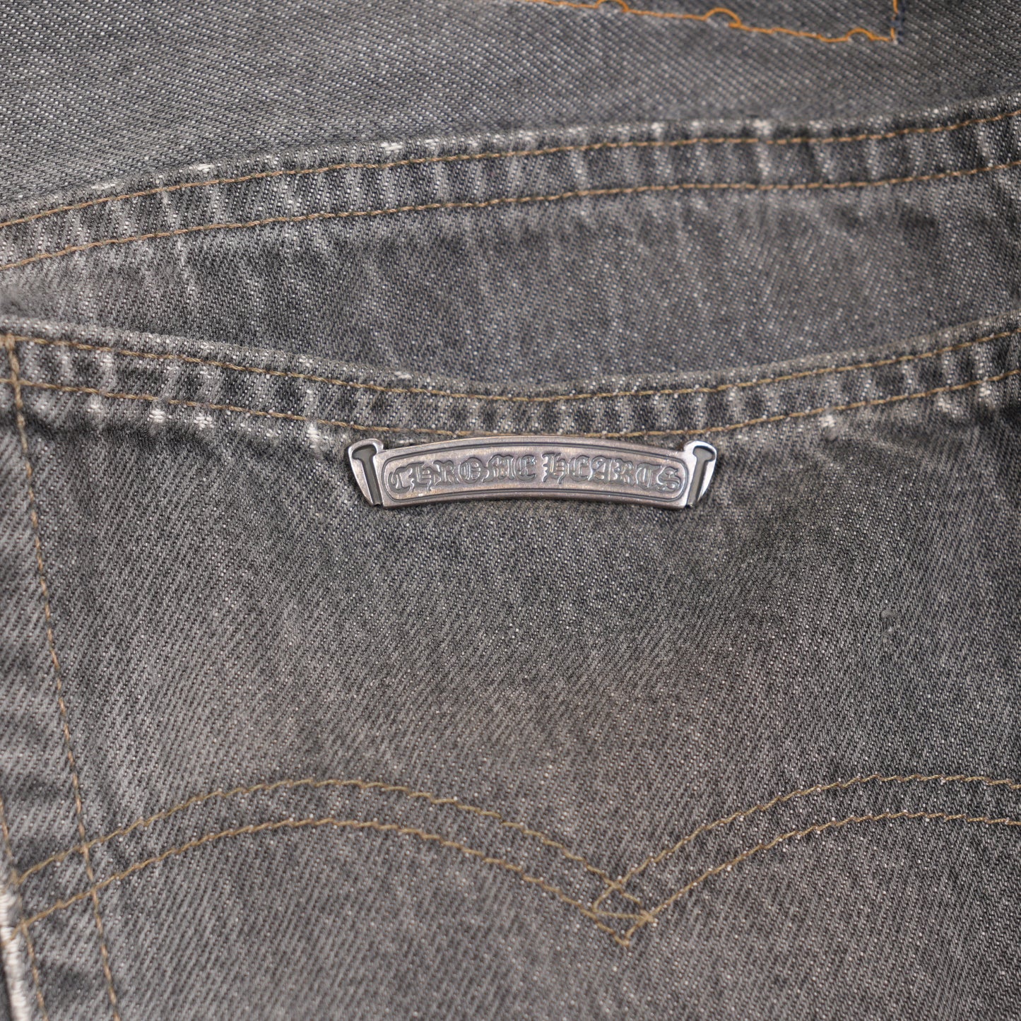 CHROME HEARTS X GALLERY DEPT BLACK PATCH GREY WASH LEVIS DENIM