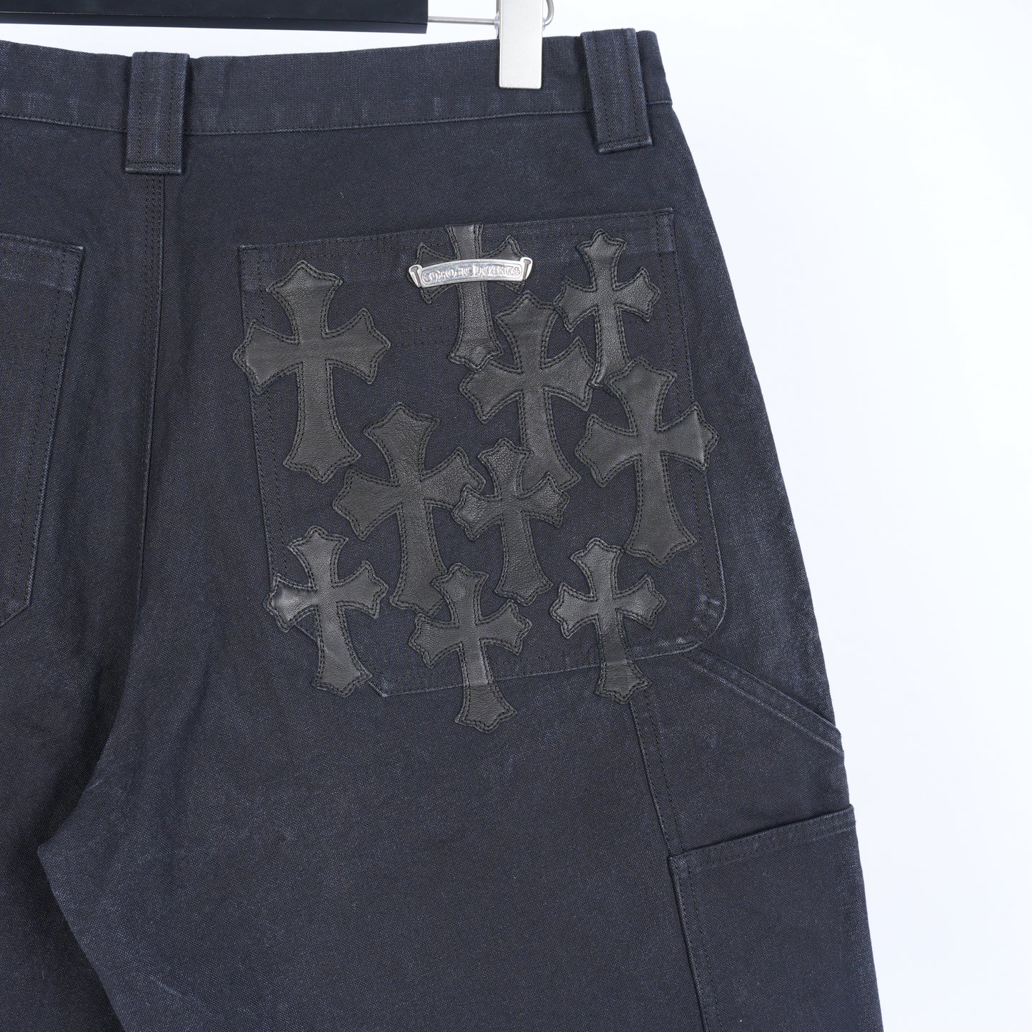 BLACK CARPENTER PATCH SHORTS