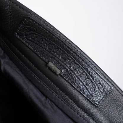 CHROME HEARTS BLUE & BLACK PATCH LEATHER PANTS