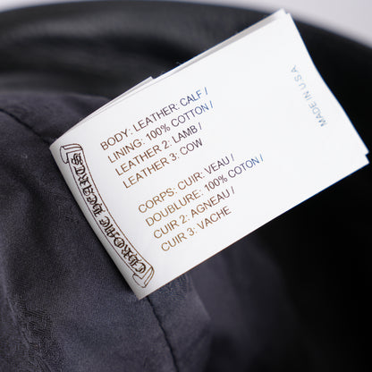 CHROME HEARTS BLUE & BLACK PATCH LEATHER PANTS