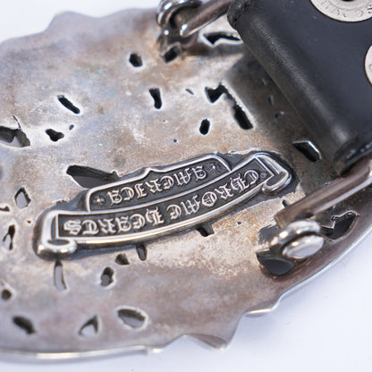 CEMETERY BELT BLACK CROSS PATCH STRAP