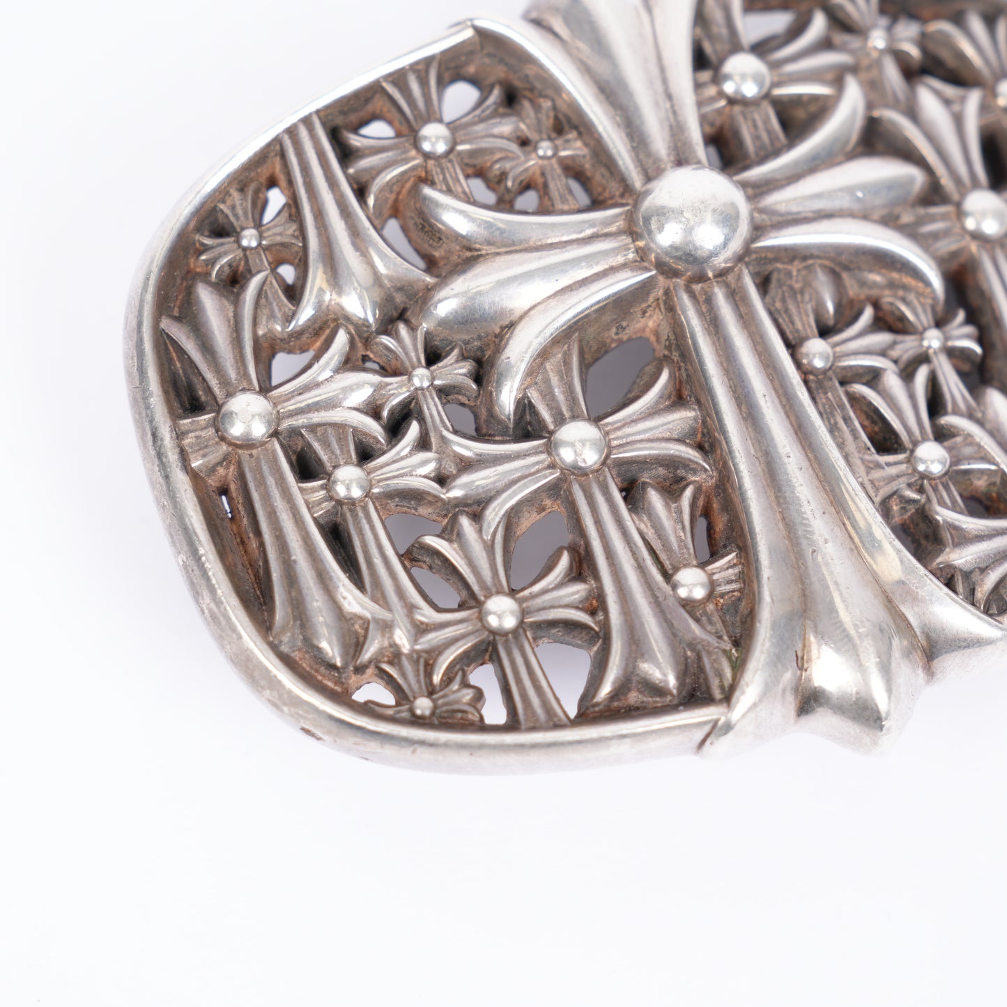 CHROME HEARTS 1.5" SILVER CEMETERY BUCKLE