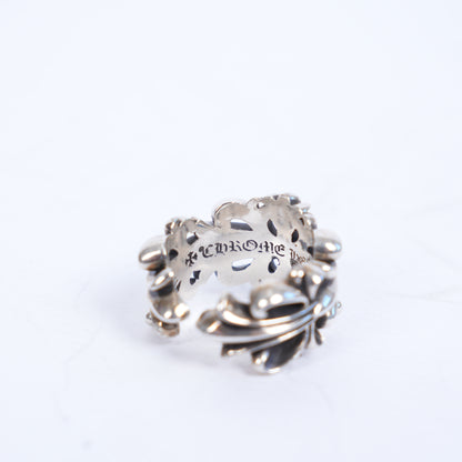 CHROME HEARTS DOUBLE FLORAL CROSS RING