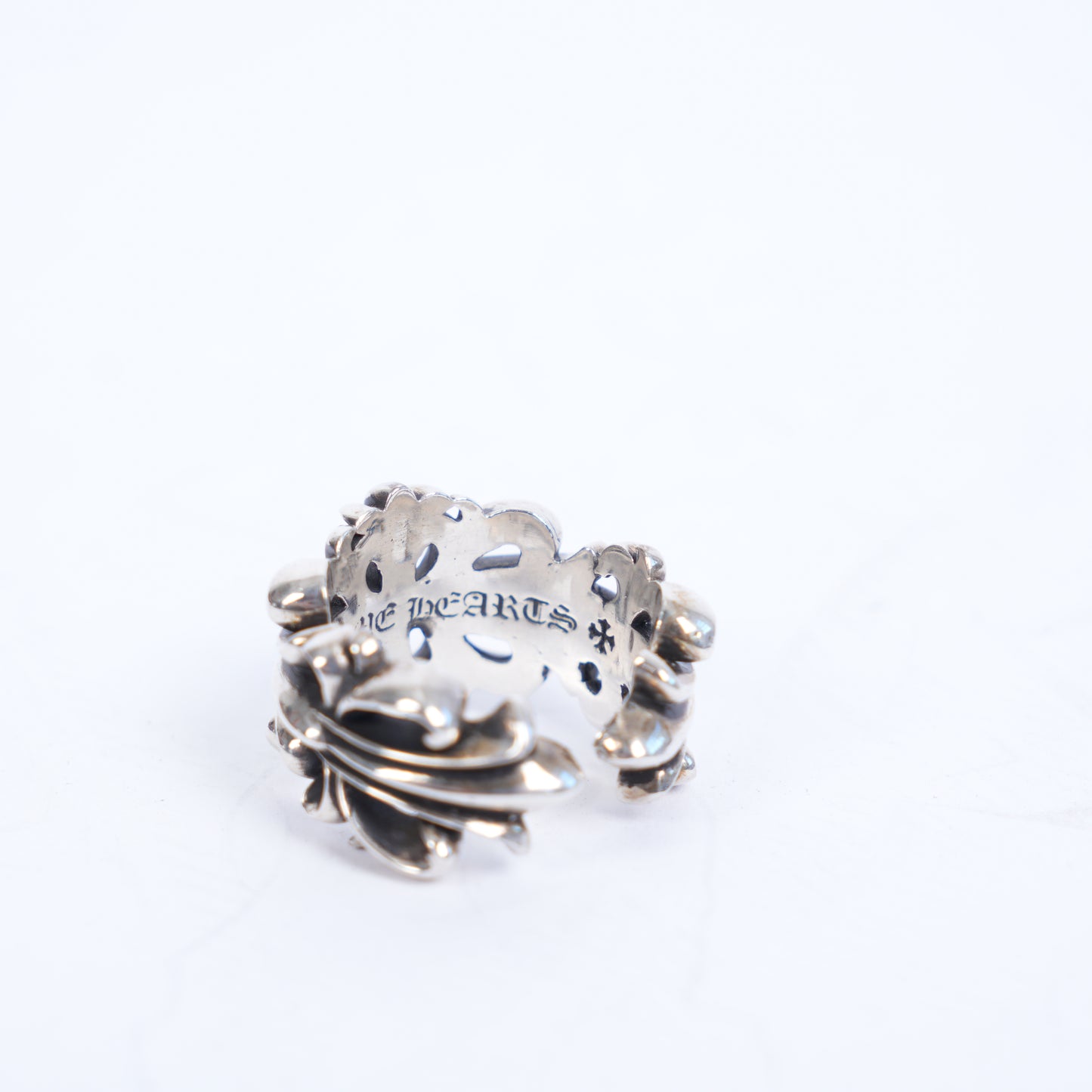 CHROME HEARTS DOUBLE FLORAL CROSS RING