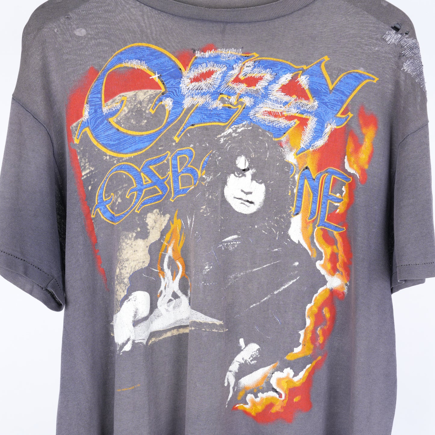 VINTAGE 1980S OZZY OSBOURNE OZZY IS... CHECKLIST THRASHED FADED REPAIRED BAND T-SHIRT