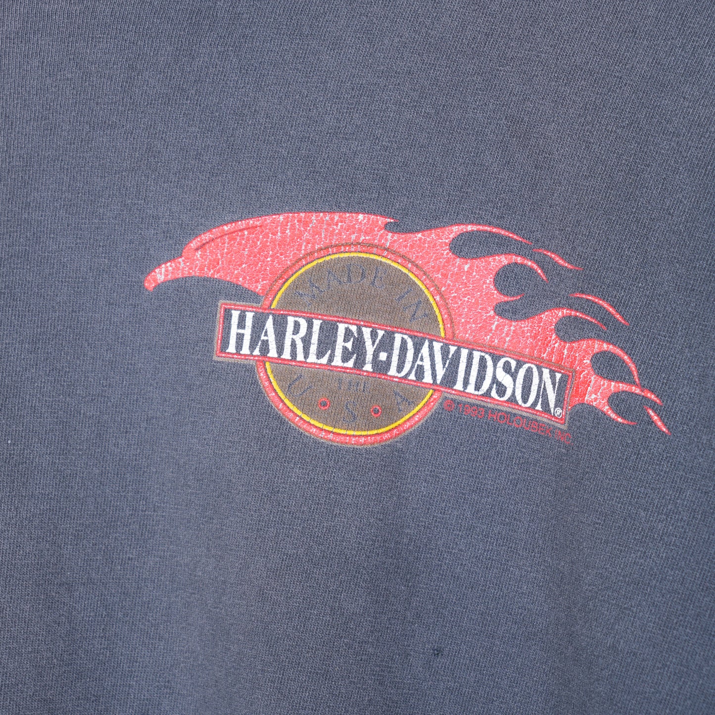 VINTAGE 1993 HARLEY DAVIDSON TUCSON ARIZONA FADED RED FLAME T SHIRT