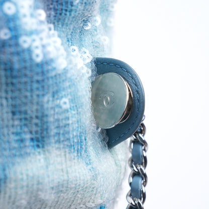 CHANEL BLUE 2018 SEQUIN WATERFALL TINY BACKPACK