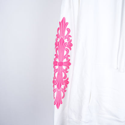 CH WHITE FLORAL HOT PINK HOODIE