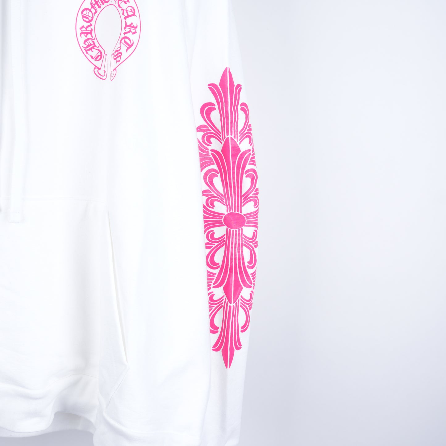 CH WHITE FLORAL HOT PINK HOODIE