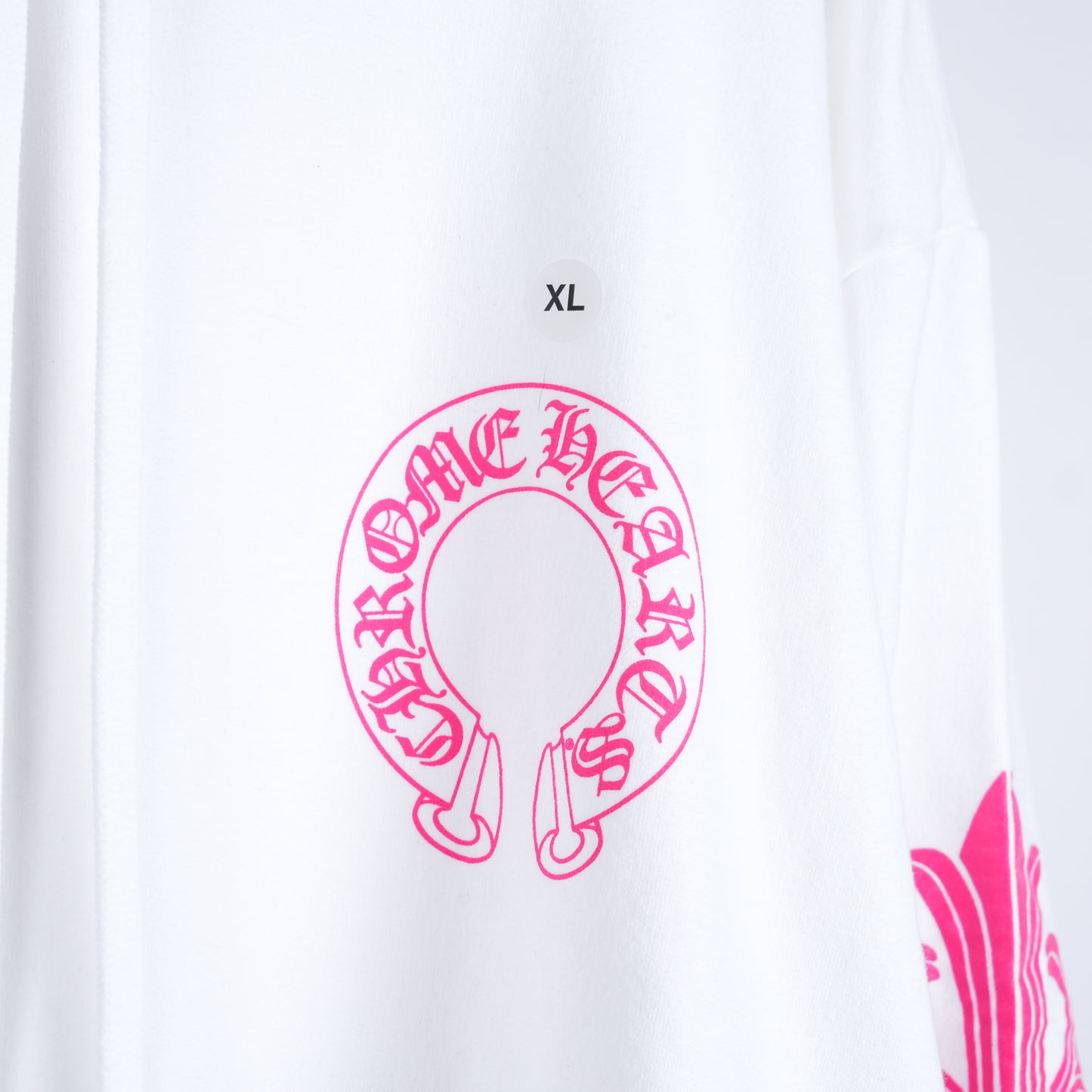 CH WHITE FLORAL HOT PINK HOODIE