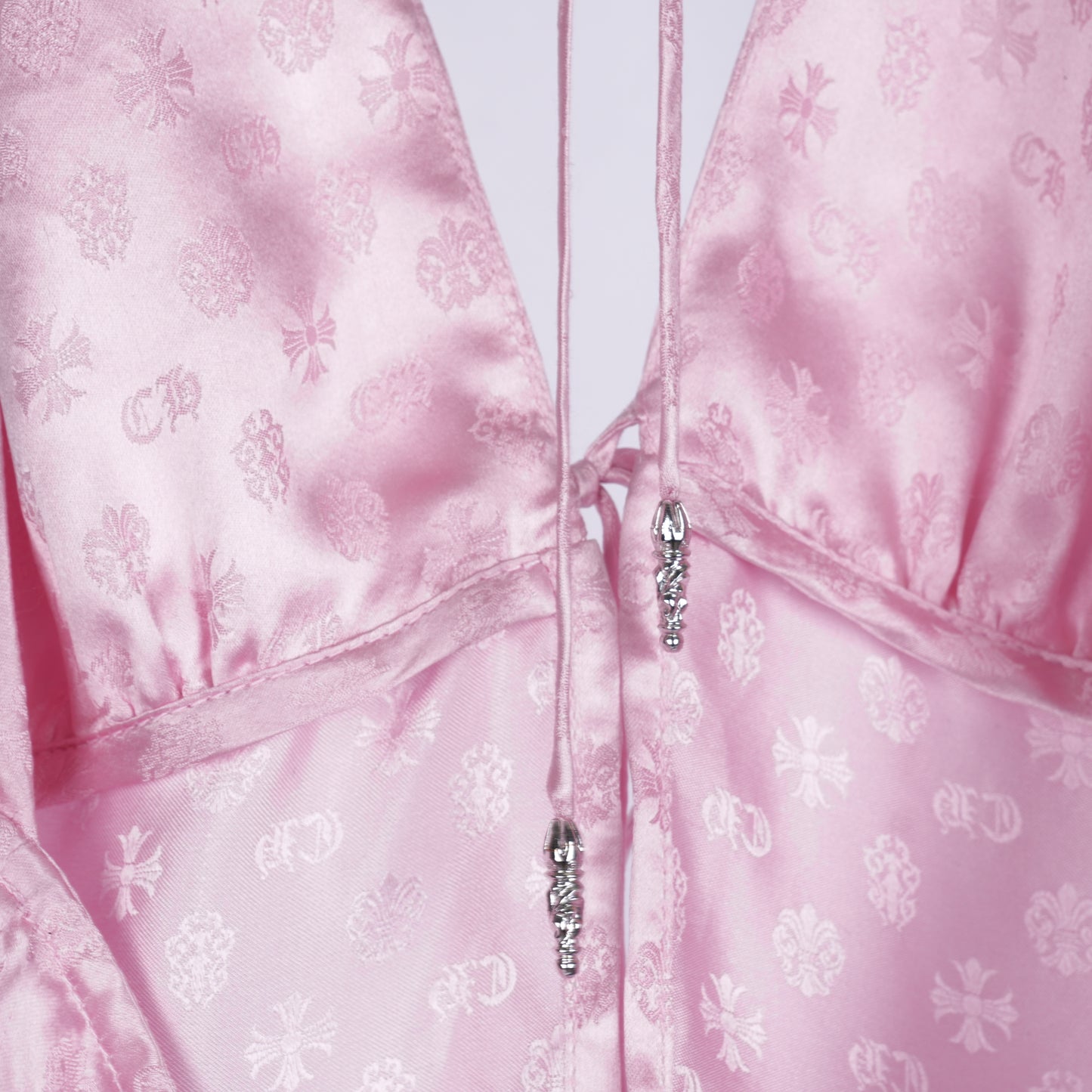 CHROME HEARTS PINK MONOGRAM SILK TOP