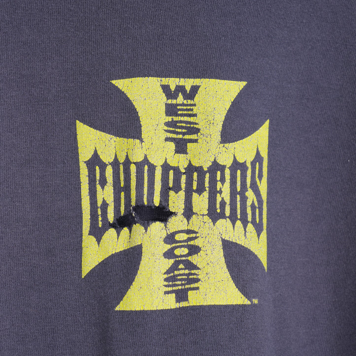 VINTAGE WEST COAST CHOPPERS YELLOW LOGO CUT OFF