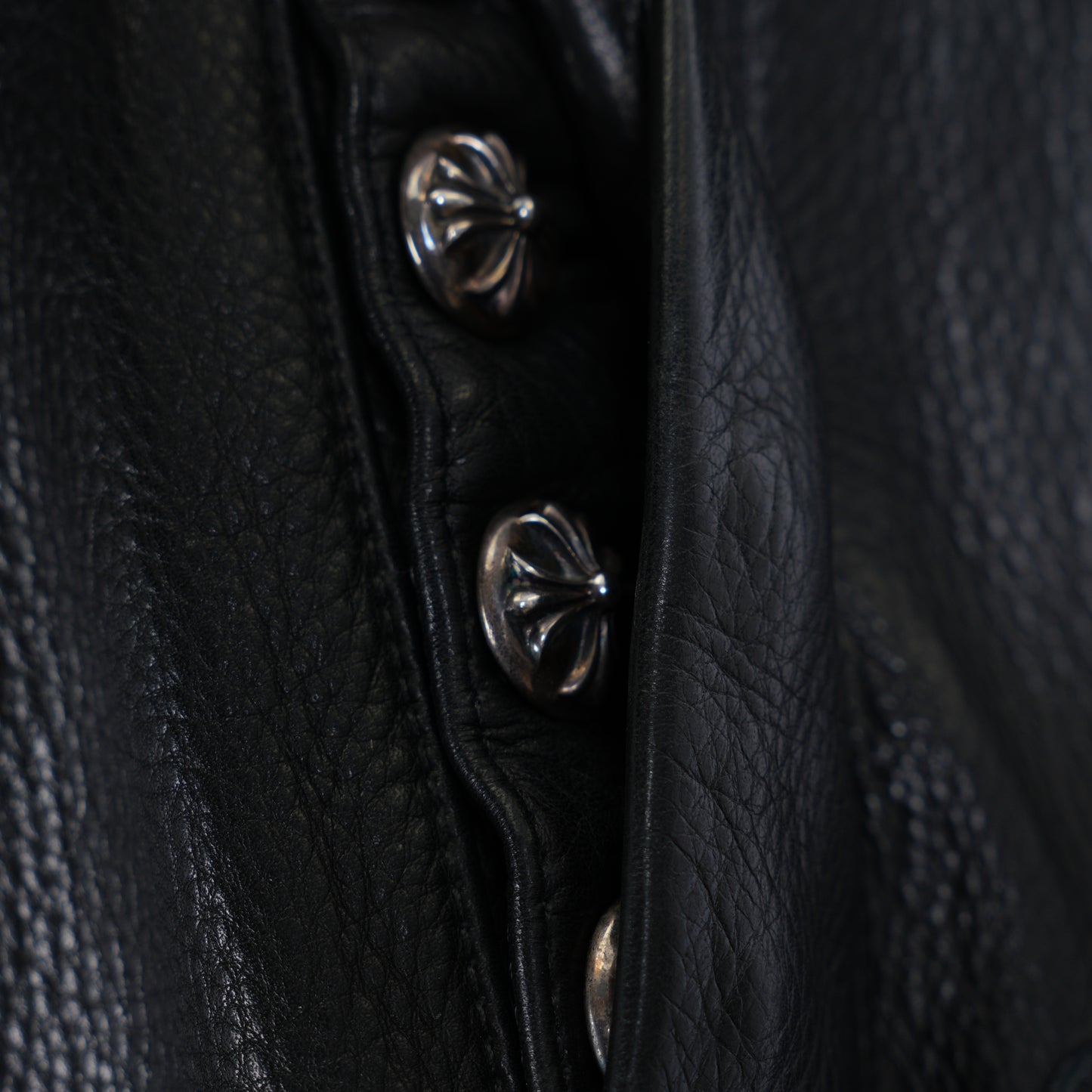 Chrome Hearts Leather Fleur Knee RED Patch Pants