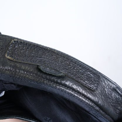 Chrome Hearts Leather Fleur Knee RED Patch Pants