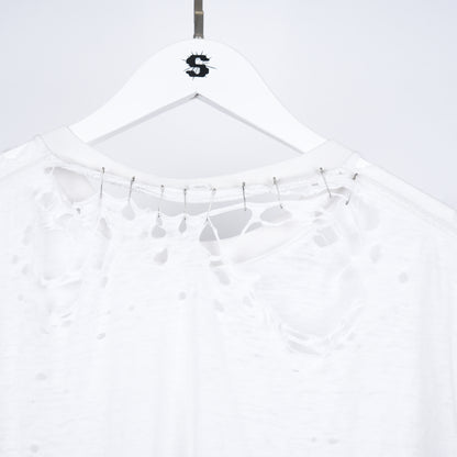 VINTAGE THRASHED BLANK WHITE TEE
