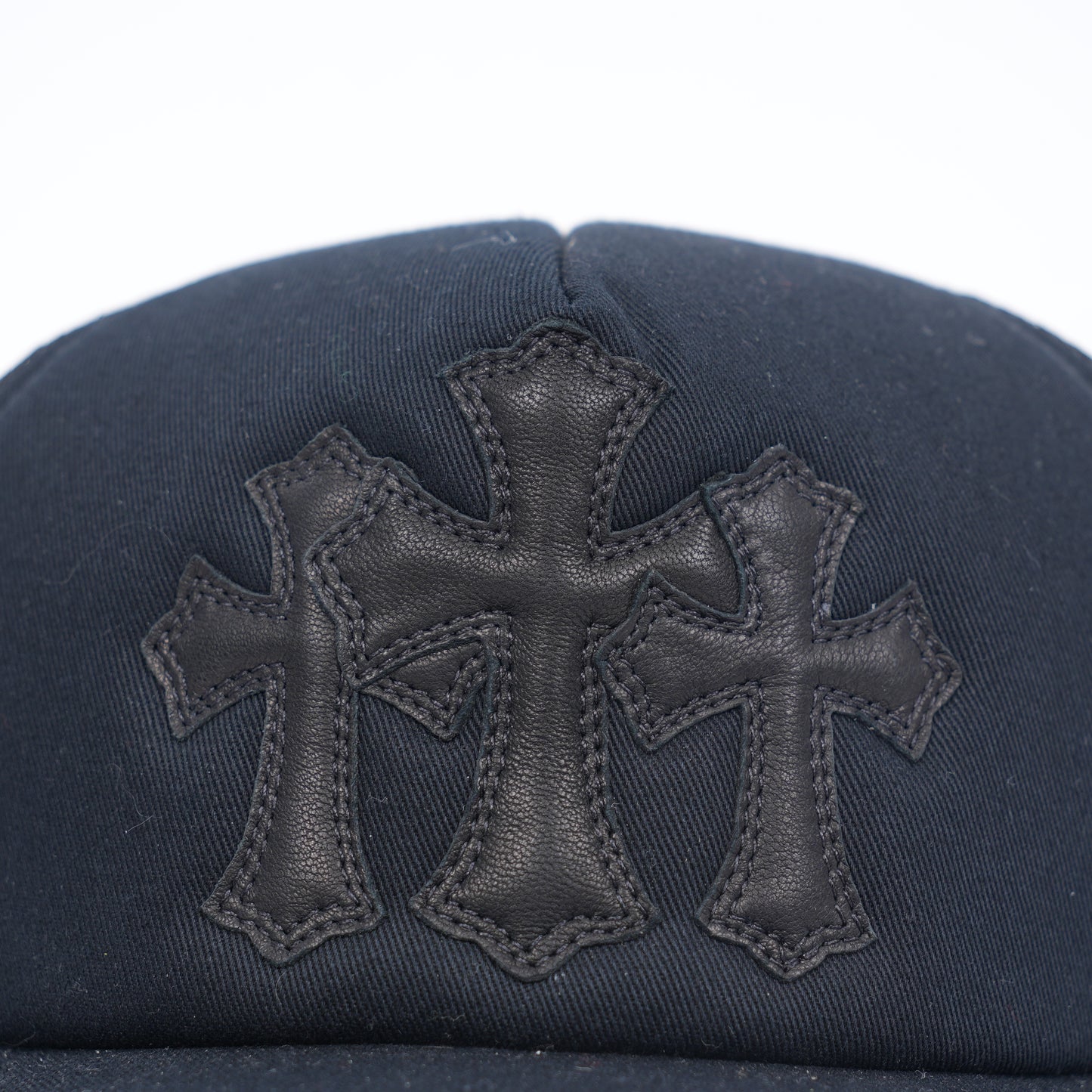 BLACK ON BLACK CEMETERY TRIPLE CROSS HAT