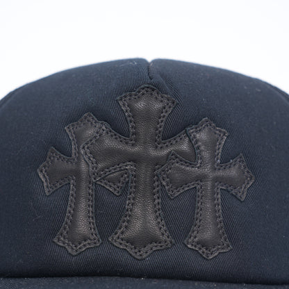 BLACK ON BLACK CEMETERY TRIPLE CROSS HAT