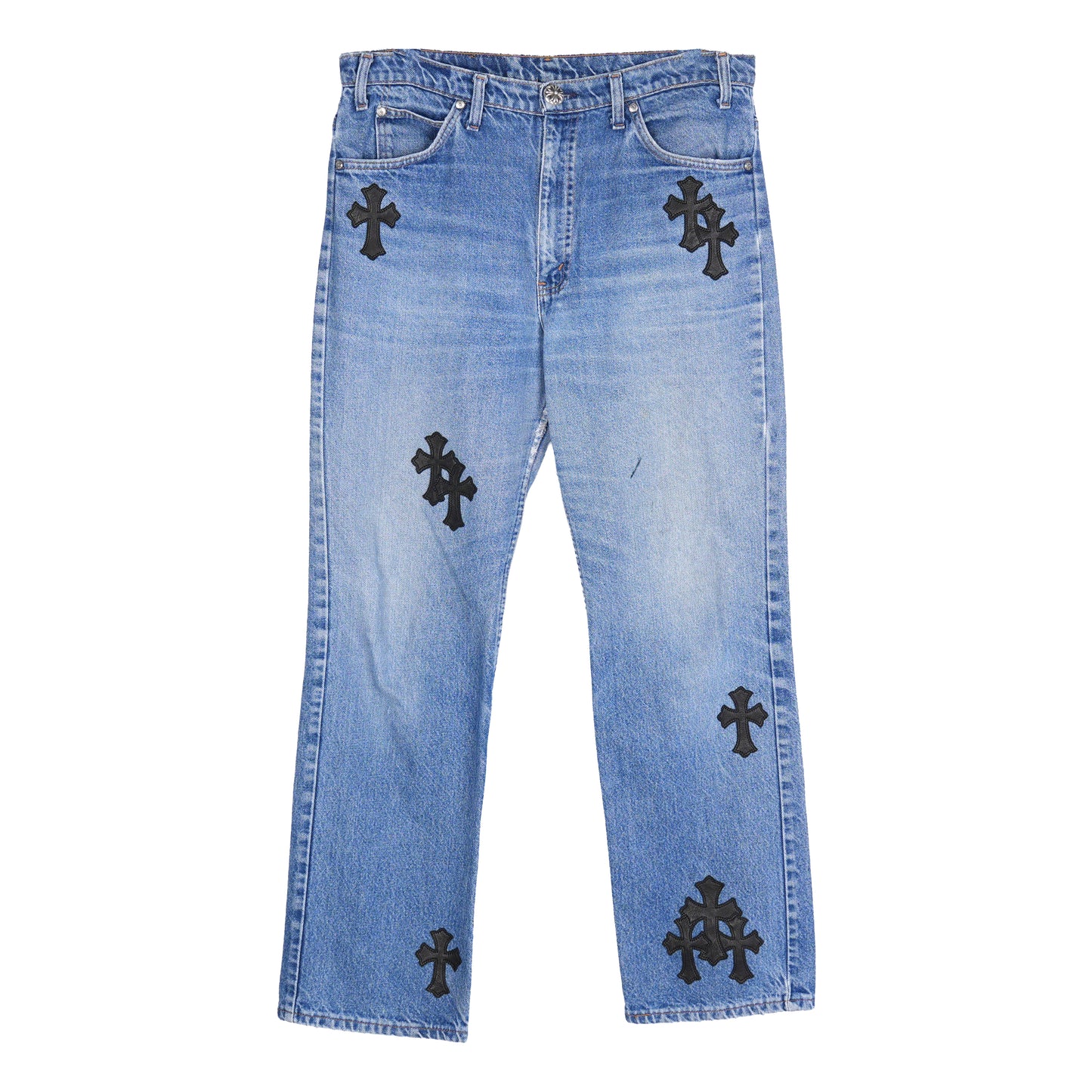 CHROME HEARTS 517 ORANGE TAB LIGHT WASH LEVI DENIM