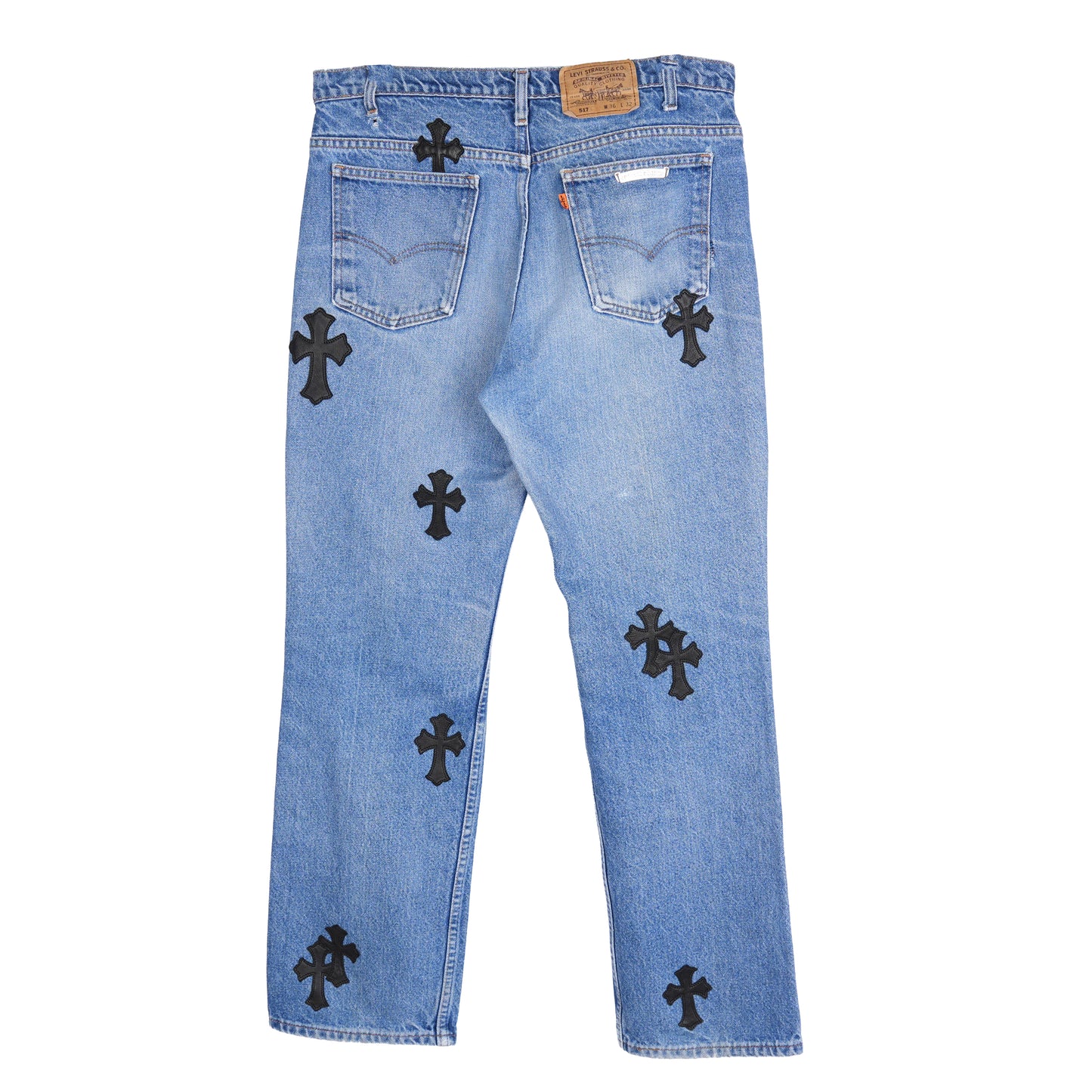 CHROME HEARTS 517 ORANGE TAB LIGHT WASH LEVI DENIM