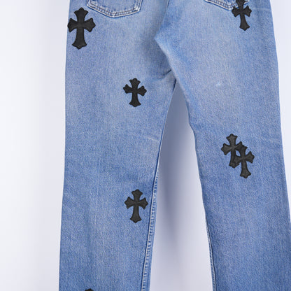 CHROME HEARTS PATCH LIGHT BLUE LEVIS 517