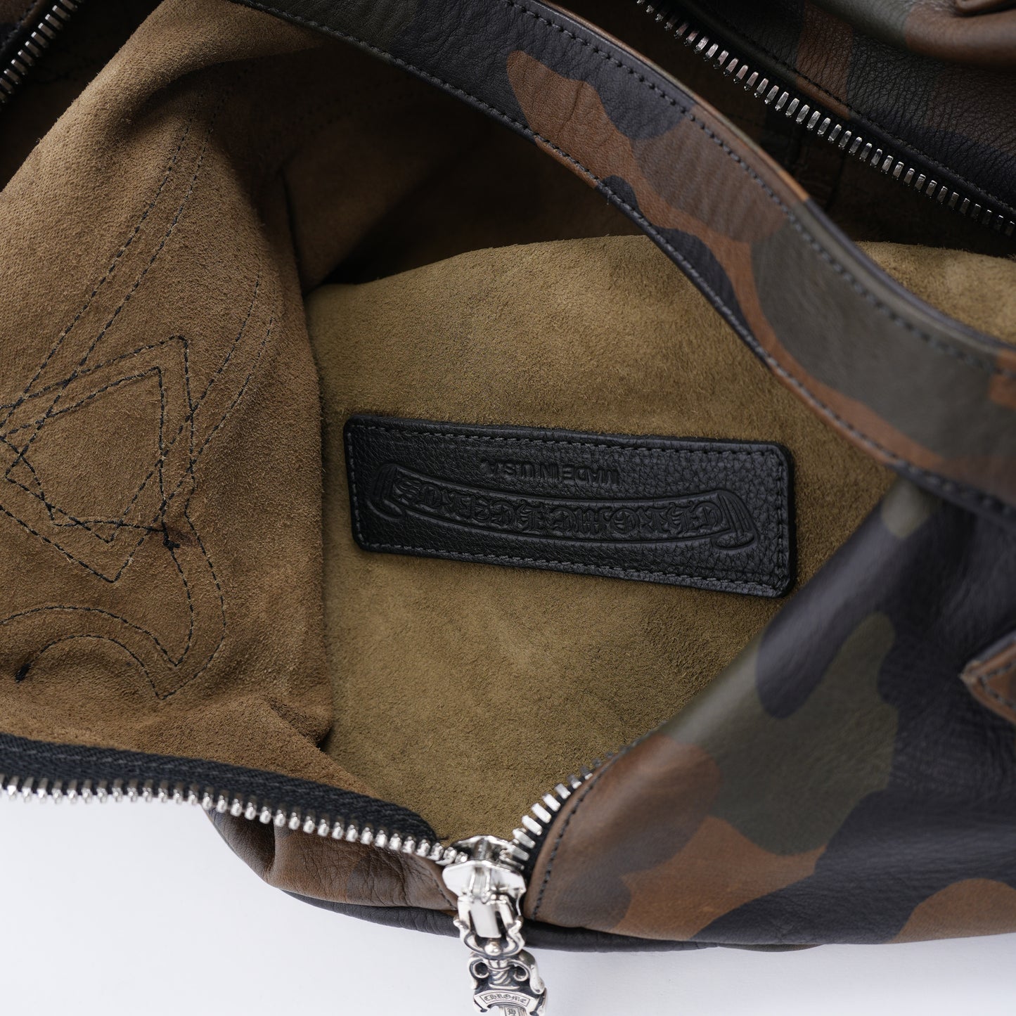 CHROME HEARTS CAMO LEATHER MINI DUFFLE