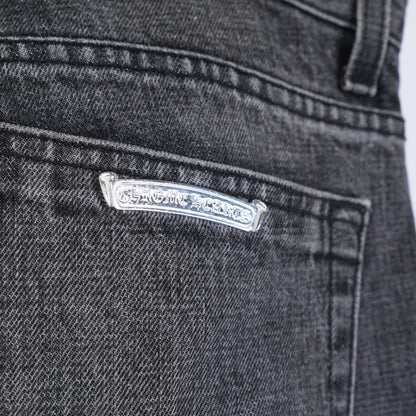 CHROME HEARTS RED AND BLACK CROSS PATCH DRAKE DENIM