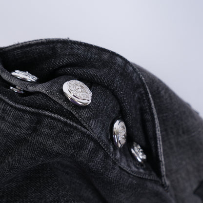 CHROME HEARTS RED AND BLACK CROSS PATCH DRAKE DENIM