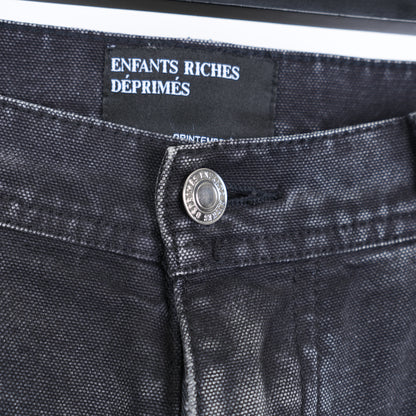 ERD Distressed Faded Black Carpenter Pants