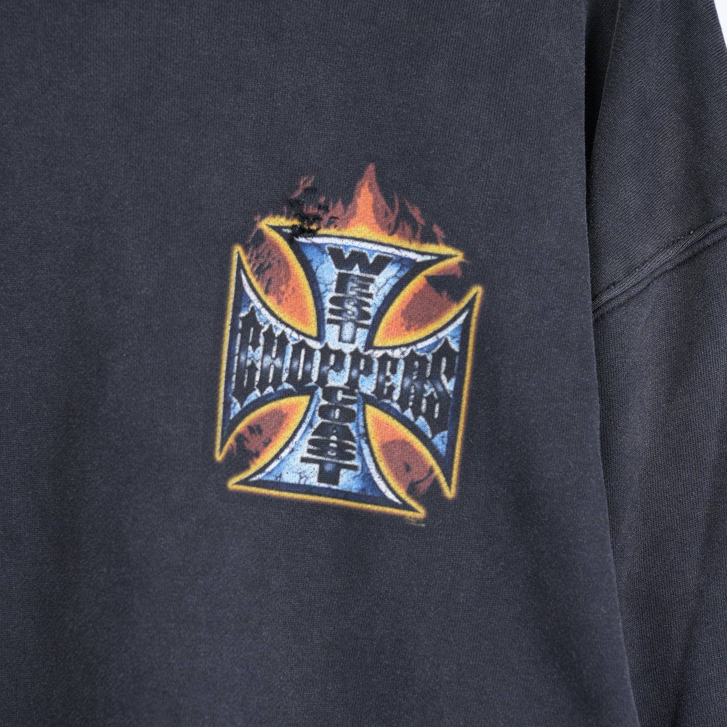 VINTAGE THRASHED WCC WEST COAST CHOPPERS HOODIE