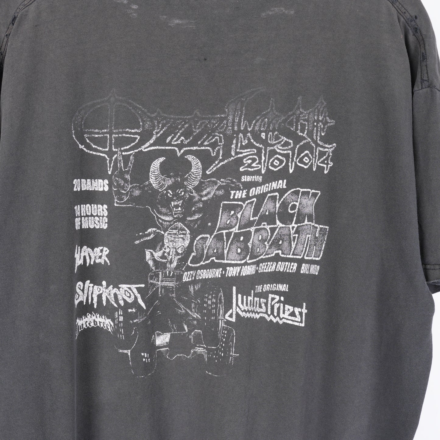 VINTAGE BLACK DISTRESSED OZZFEST 2004 TEE