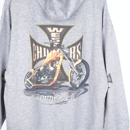 VINTAGE GRAY WCC WEST COAST CHOPPERS HOODIE