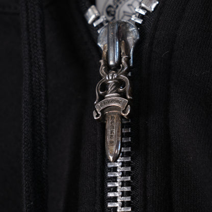 CHROME HEARTS VINTAGE Leather Horse Shoe Patch Zip Up Hoodie