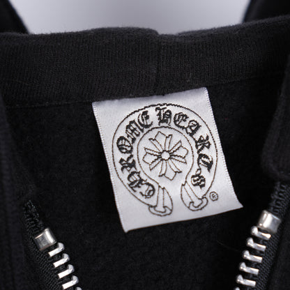 CHROME HEARTS VINTAGE Leather Horse Shoe Patch Zip Up Hoodie