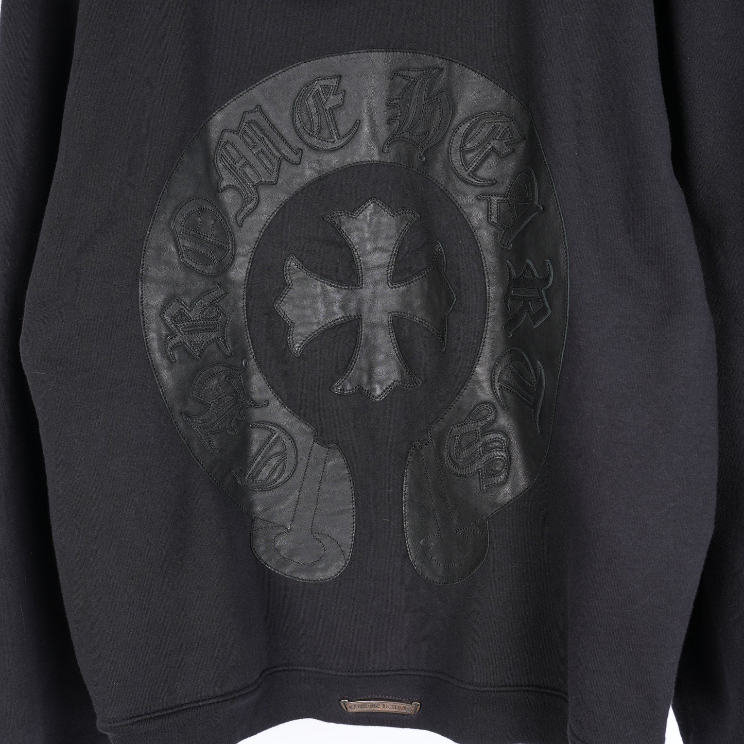 CHROME HEARTS VINTAGE Leather Horse Shoe Patch Zip Up Hoodie