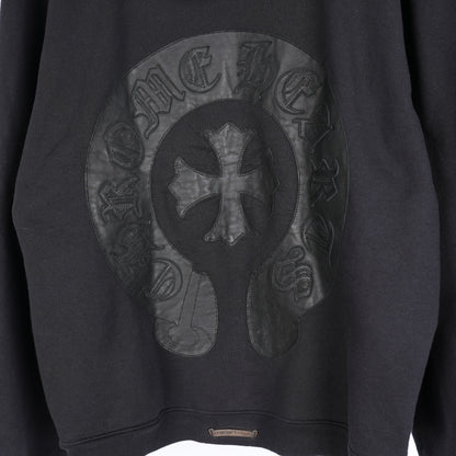CHROME HEARTS VINTAGE Leather Horse Shoe Patch Zip Up Hoodie