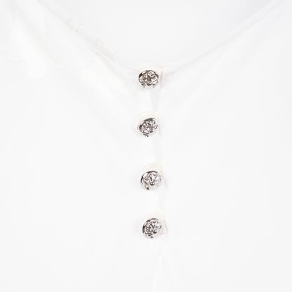 CHROME HEARTS 100% SILK CROSS PATCH WOMEN'S DRESS