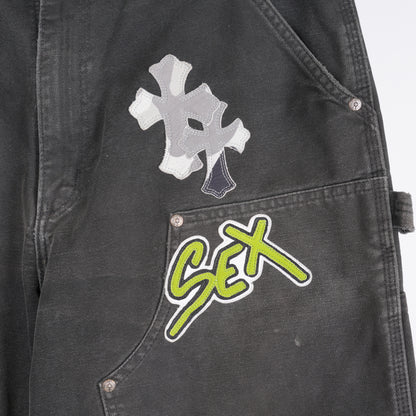 CHROME HEARTS SEX RECORDS DOUBLE KNEE CARPENTERS WHITE CAMO PATCH