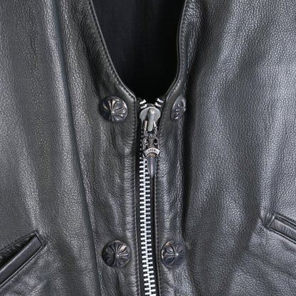 CHROME HEARTS EARLY 90S FLEUR DE LIS LEATHER VEST