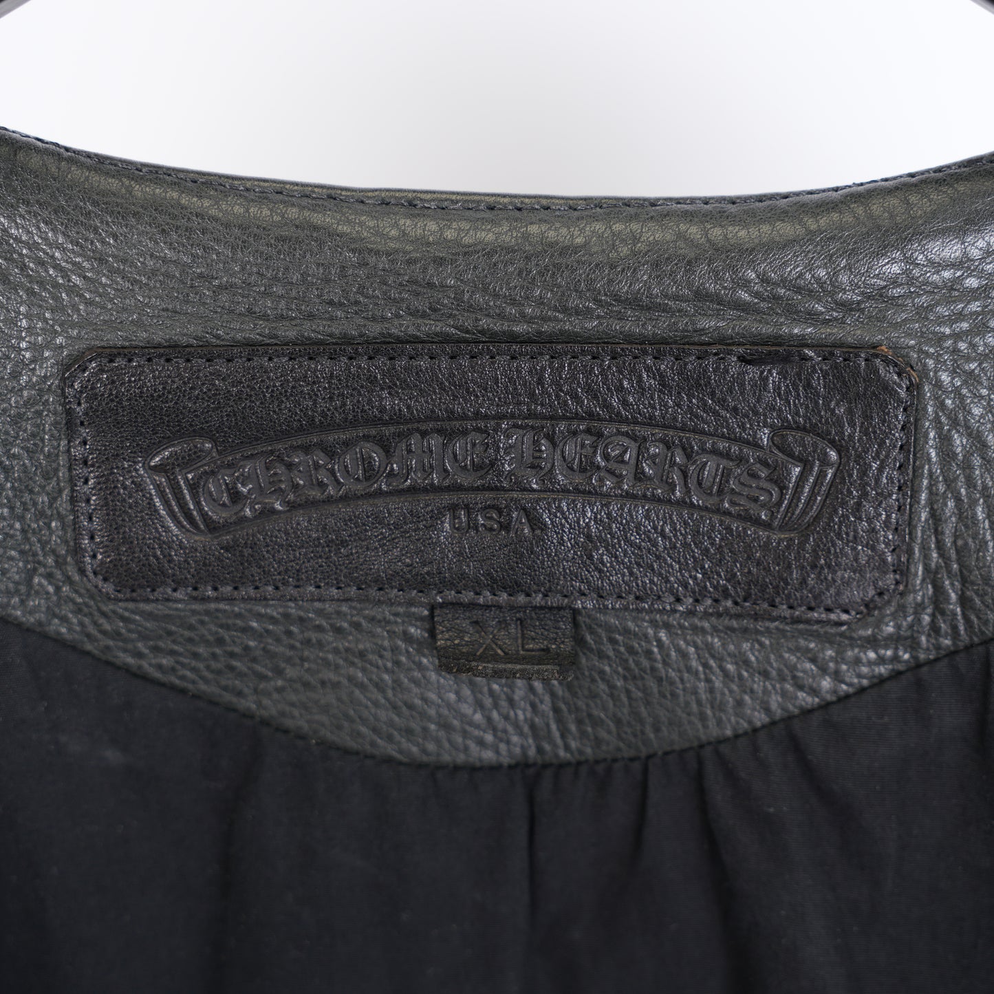 CHROME HEARTS EARLY 90S FLEUR DE LIS LEATHER VEST