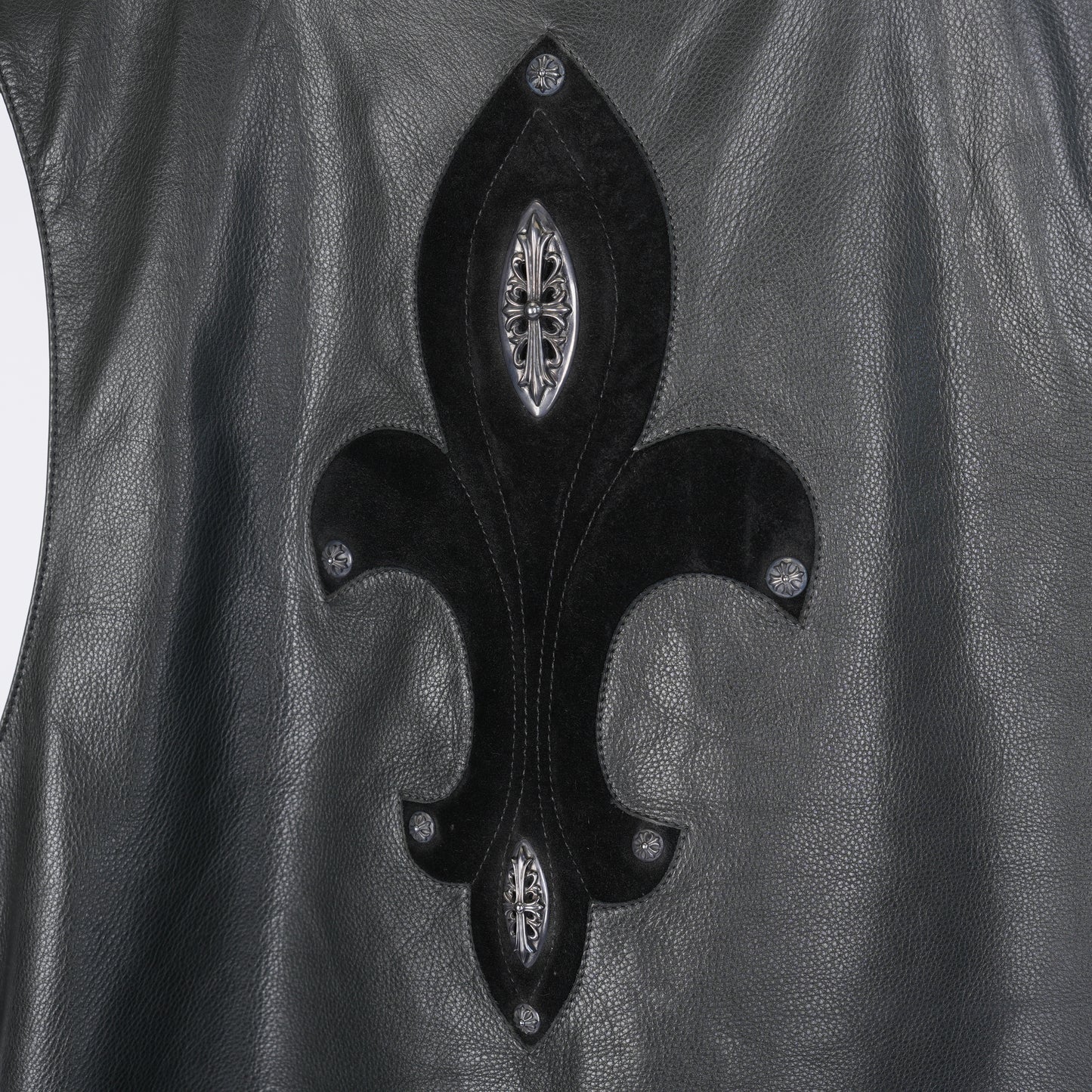 CHROME HEARTS EARLY 90S FLEUR DE LIS LEATHER VEST