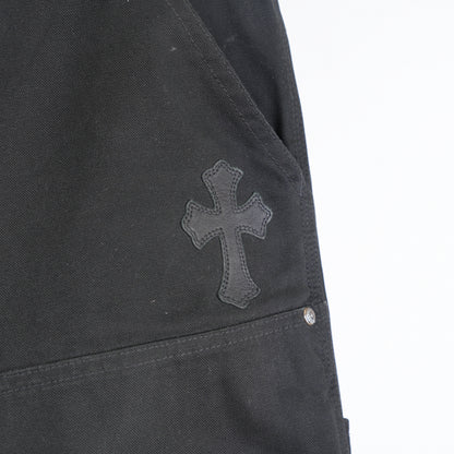 CHROME HEARTS BLACK PATCH BLACK DOUBLE KNEE CARPENTERS