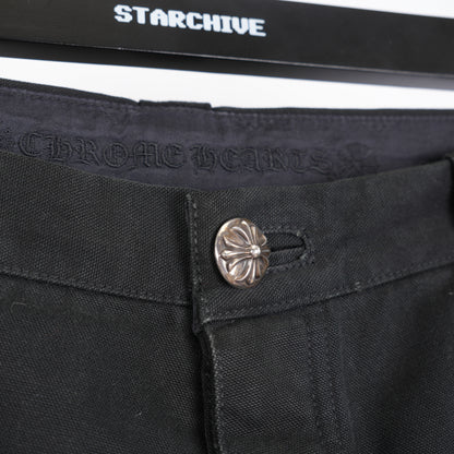 CHROME HEARTS BLACK PATCH BLACK DOUBLE KNEE CARPENTERS