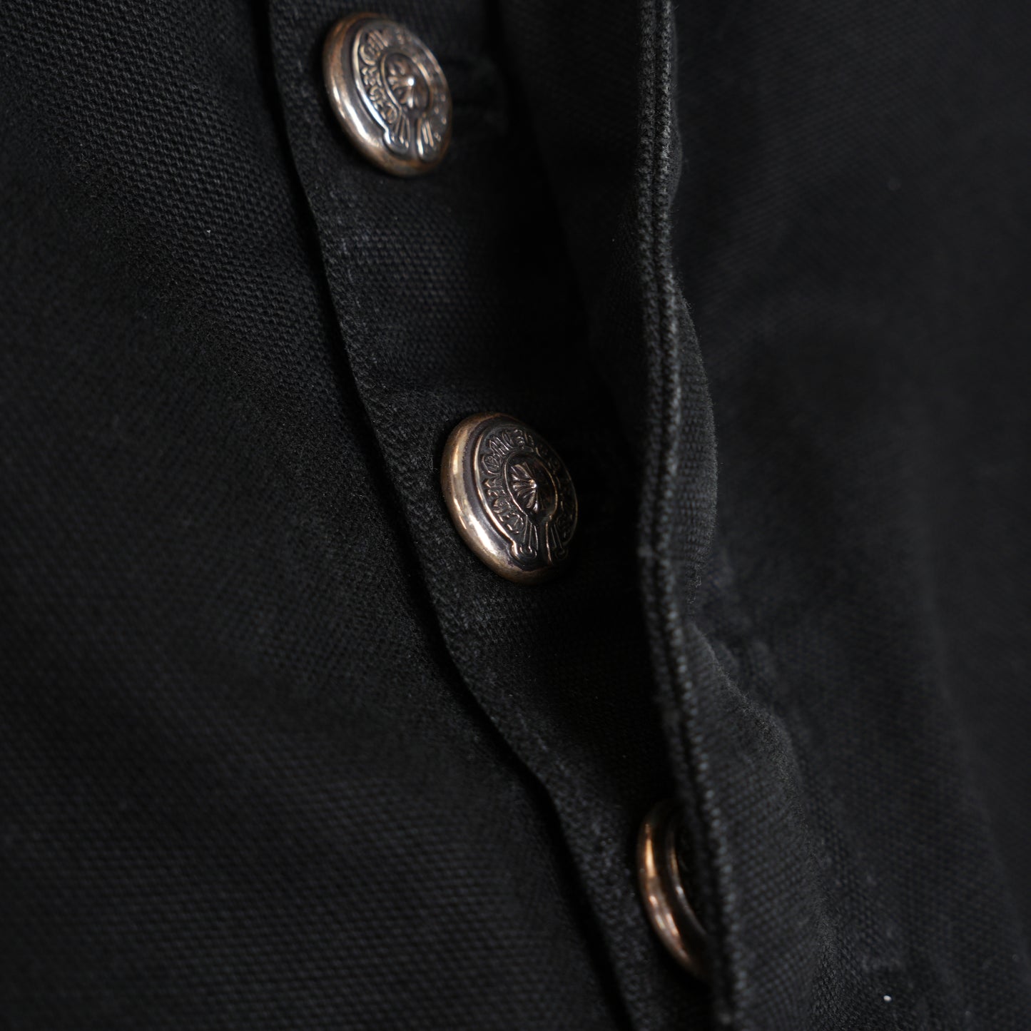 CHROME HEARTS BLACK PATCH BLACK DOUBLE KNEE CARPENTERS